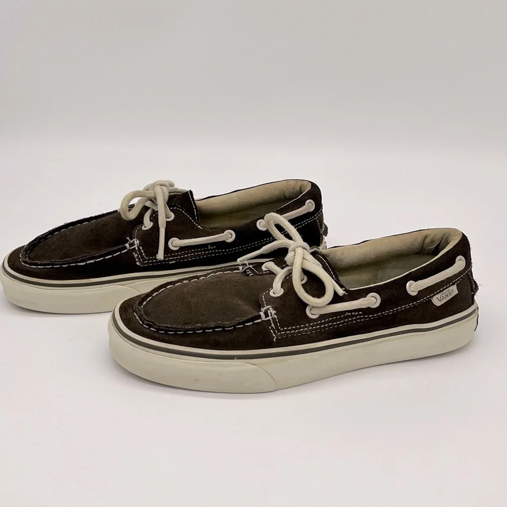 Vans Vintage Zapato Del Barco Brown Suede Size Men 7.5/Women 9